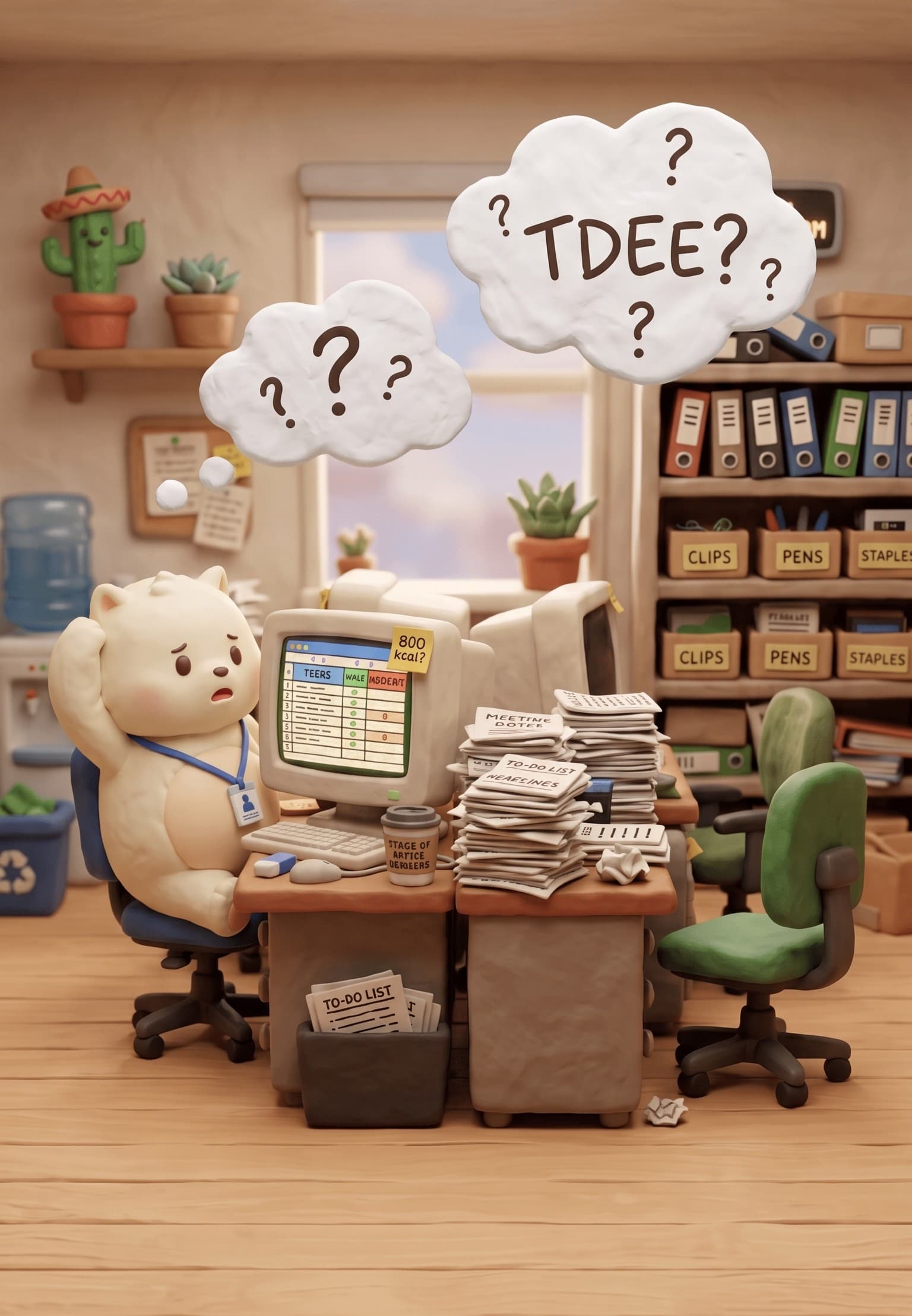 PorD bear comic explaining TDEE, BMR, NEAT, TEF, and EAT — where daily energy really goes
